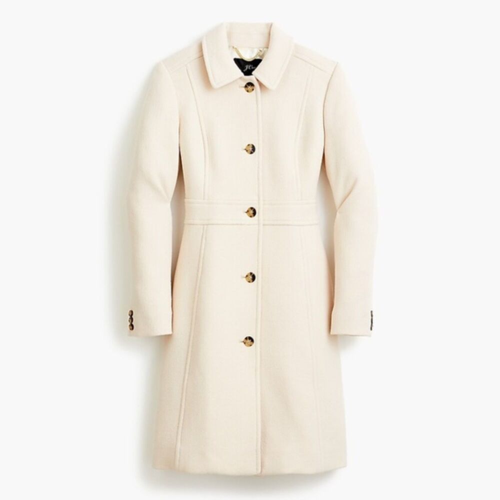 J.Crew Italian Double Cloth Wool Lady Day Coat in Vanilla Size S